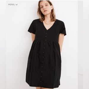 Madewell Linen Blend Alexandra Button-Front Mini Dress XS